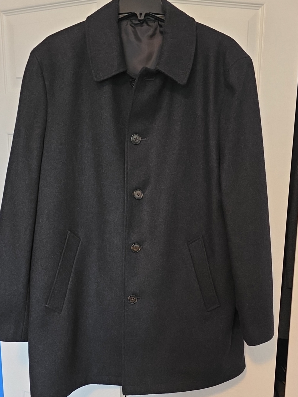 Ralph Lauren Mens Black Wool Pea Coat